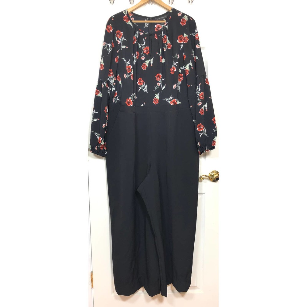 Lane Bryant | Floral Black Red Jumpsuit | 18